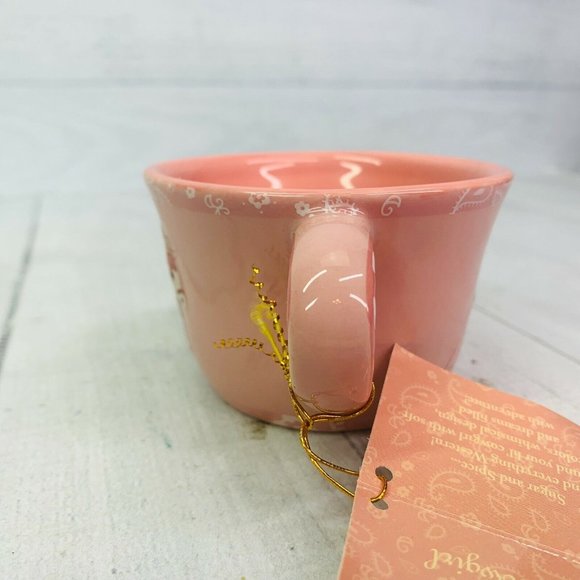 Manual Woodworkers & Weavers GIDDY UP Horse Cowgirl Pink Porcelain Cup NEW - Picture 5 of 8